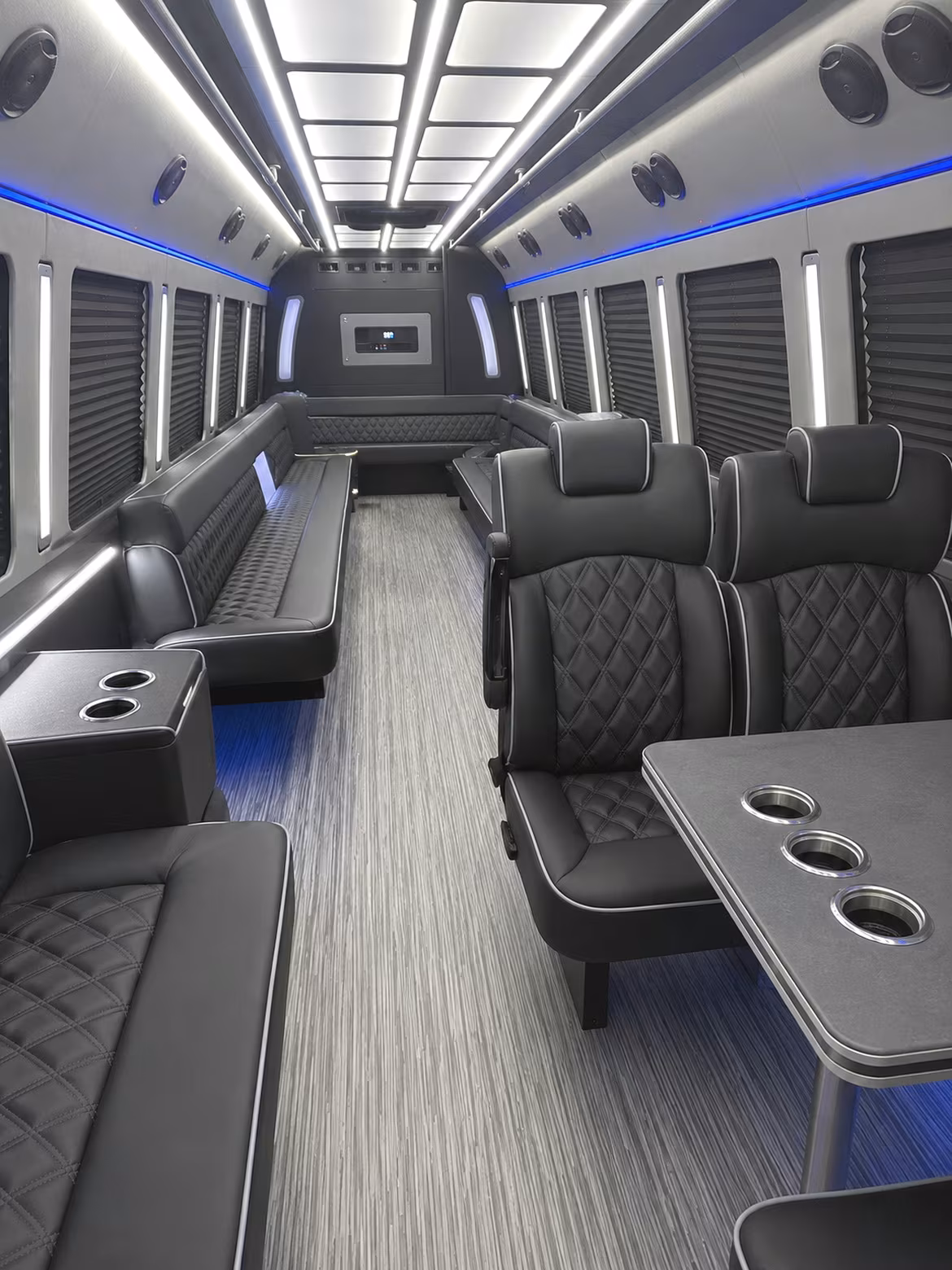alameda 25 passenger party bus inside