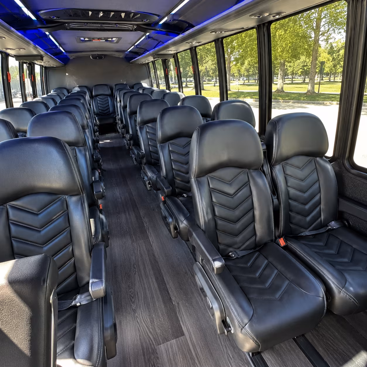 alameda 28 passenger minibus interior