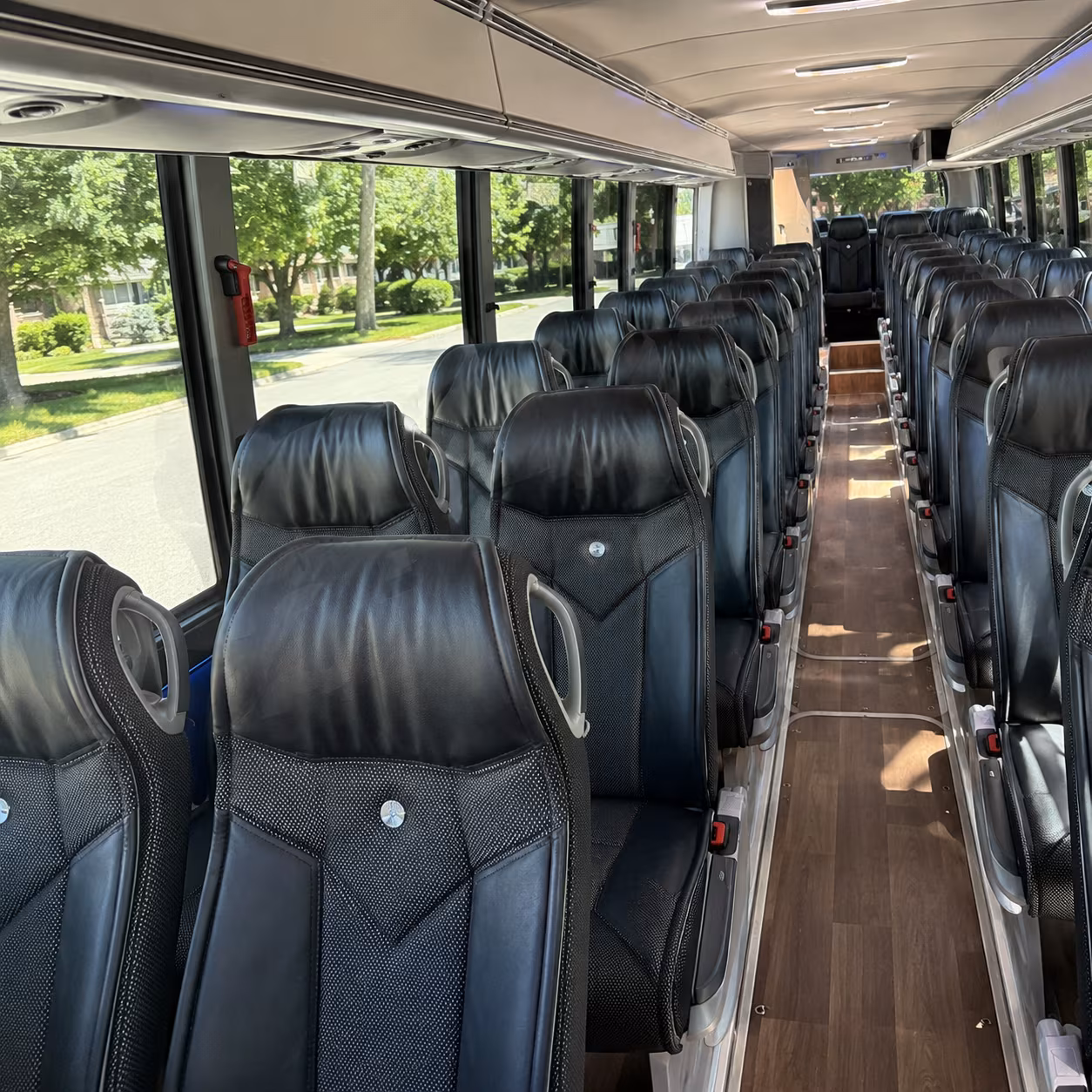 alameda 40 passenger charter bus inside