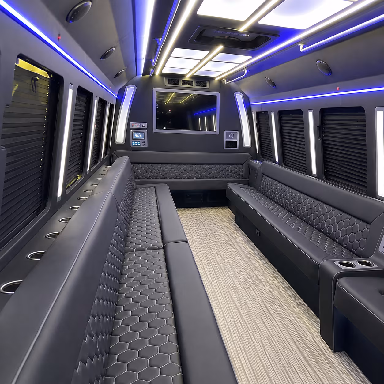 alameda 40 passenger party bus inside