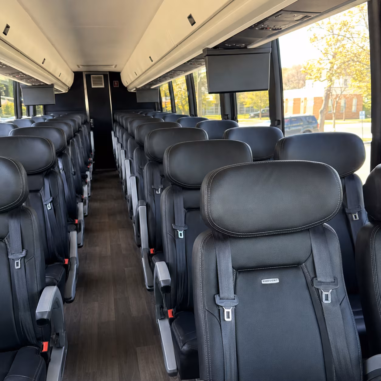 alameda 45 passenger charter bus inside