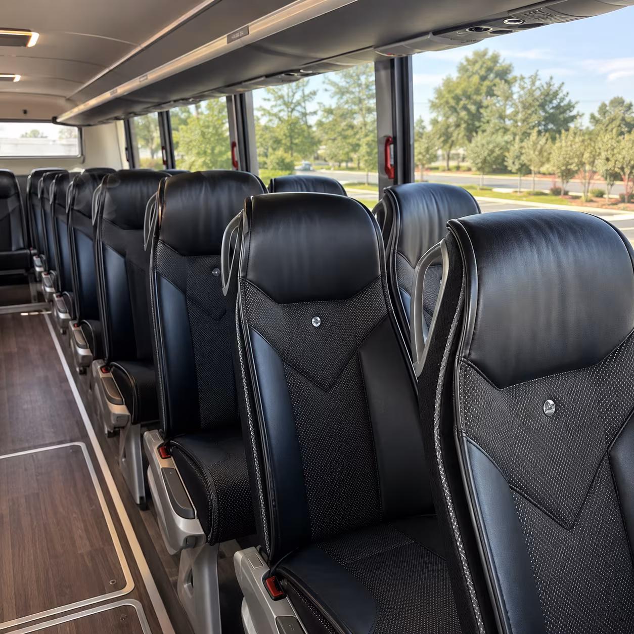 alameda 45 passenger charter bus interior