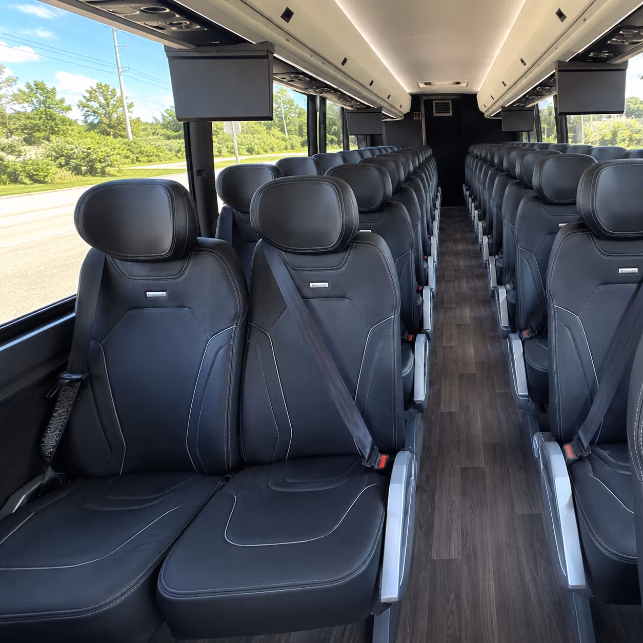 alameda 47 passenger charter bus inside
