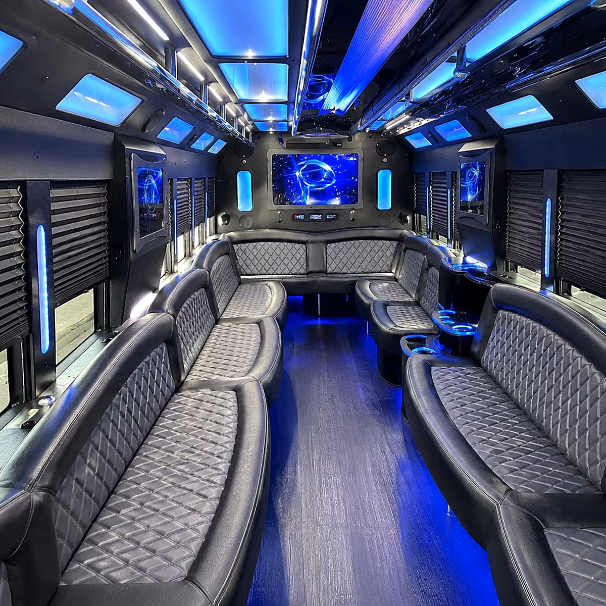 alameda 50 passenger party bus interior